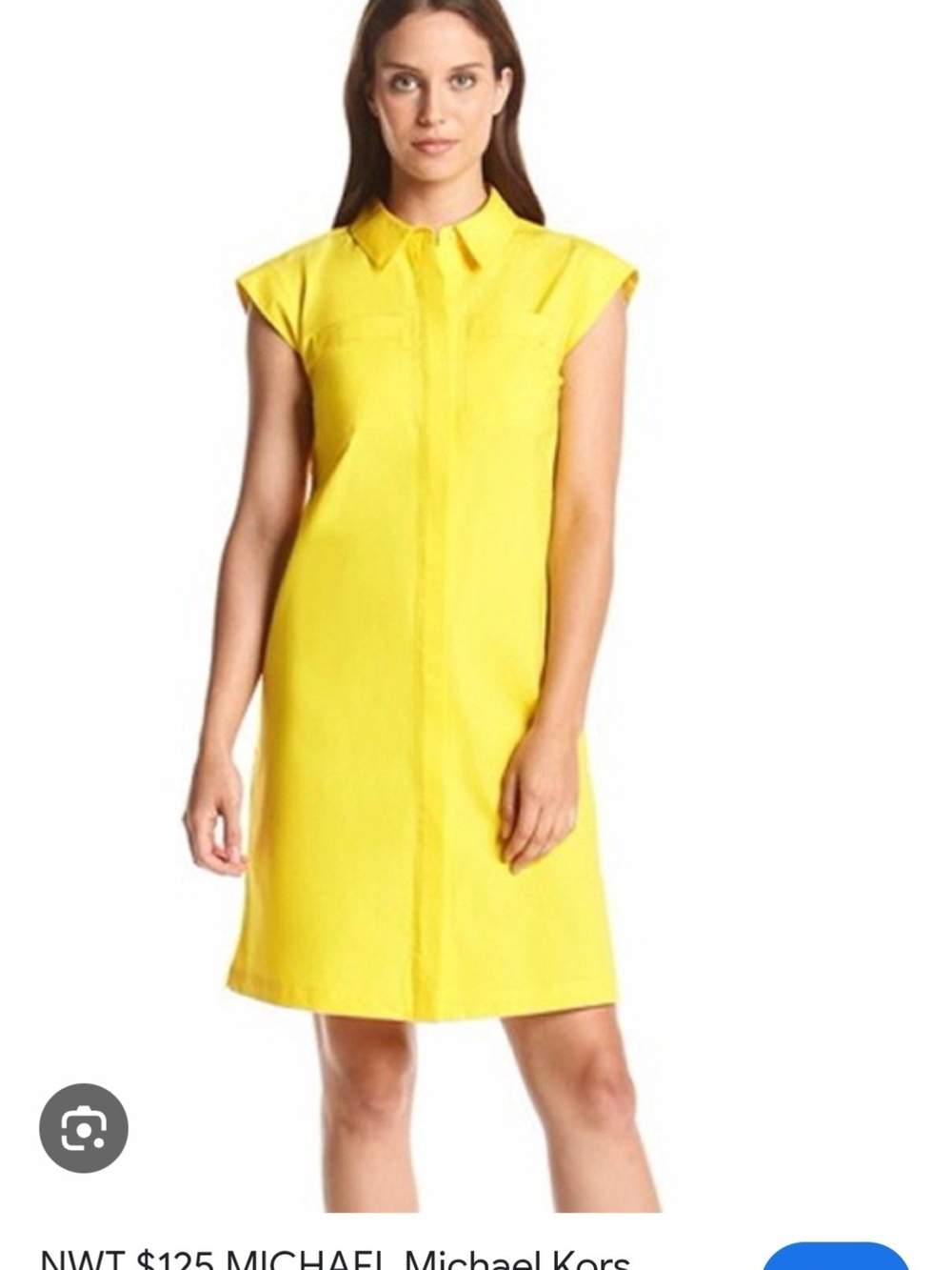 Michael Kors Yellow Cap-Sleeve Shift Dress